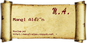 Mangl Alán névjegykártya